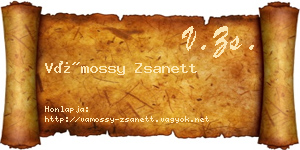 Vámossy Zsanett névjegykártya